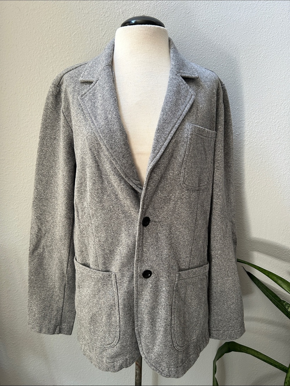 Lucky Brand Heather Gray Knit Blazer M